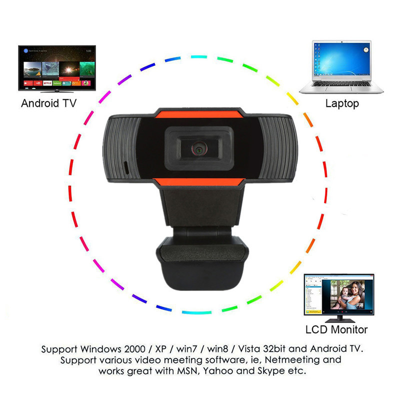 Lykry Webcam Full HD Built-in Microphone USB Plug 1080P 720P 480P