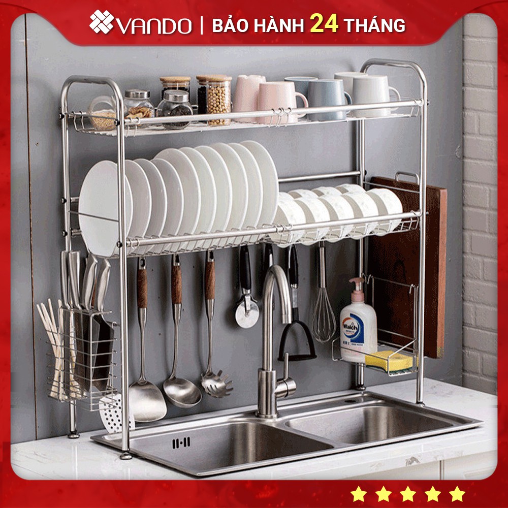 [𝐅𝐫𝐞𝐞𝐬𝐡𝐢𝐩] (Loại Dài 90cm) KỆ ĐỂ BÁT, ĐŨA,GIÁ, THỚT, ĐĨA ĐA NĂNG INOX 304 CAO CẤP VANDO15 (Loại 90cm)