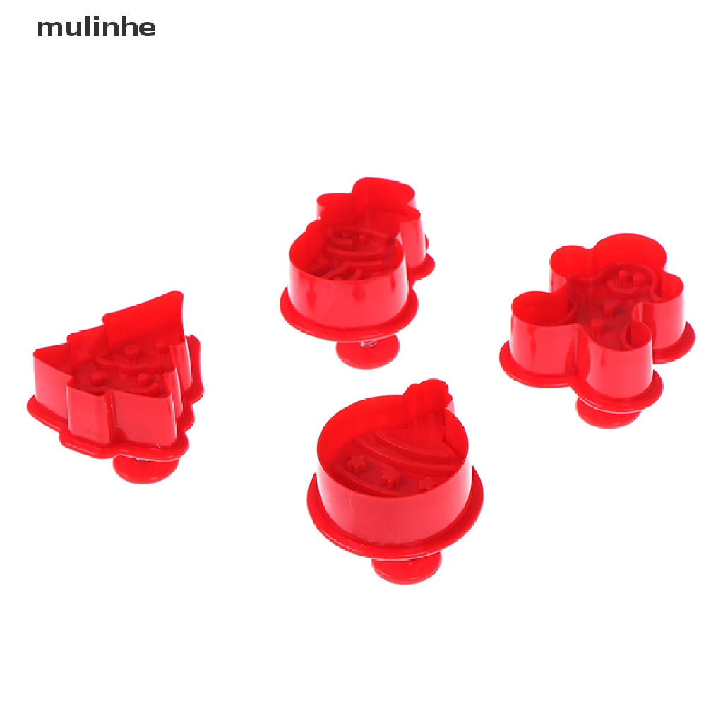Mulinhe set 4 Khuôn Cắt Bánh Quy Hình Giáng Sinh 3d diy vn