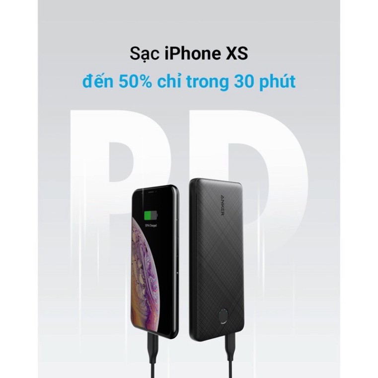 [Mã 254ELSALE giảm 7% đơn 300K] Sạc dự phòng Anker 10.000mAh A1231 PD3.0 max 18w nhập Mỹ new nobox