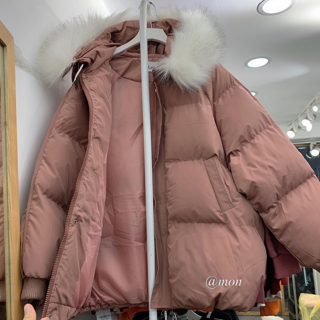 2101129 Áo phao béo trơn, áo phao nữ ulzzang rất dày freesize