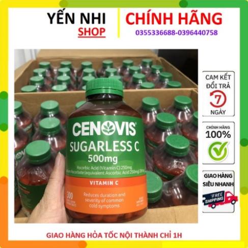 Viên Bổ Sung Đề Kháng Vitamin C CENOVIS 500mg Australia Hộp 300 viên