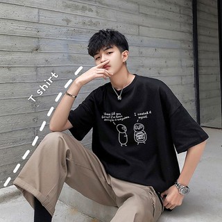 Áo thun tay ngắn cổ tròn thời trang Hàn Quốc trẻ trung cho nam