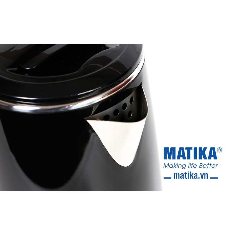 Bình đun siêu tốc (inox - nút bấm) MATIKA - 20 không dây 2L công suất 1500W!