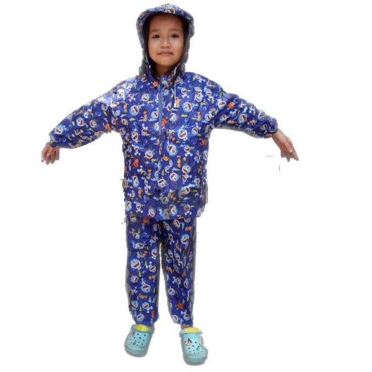 Áo mưa cho bé 💓FREESHIP💓 Áo mưa bộ trẻ em, được thiết kế như bộ quần áo thông thường, tích thước gọn nhẹ 7824