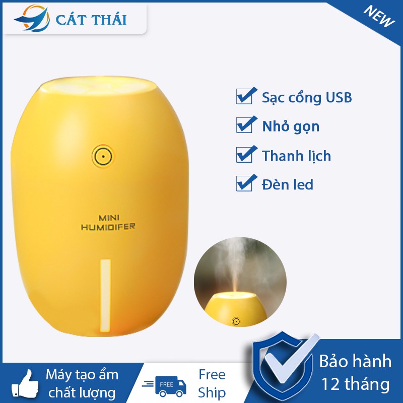 Máy Tạo Độ Ẩm Phun Sương MINI HUMIDIFIER Cao Cấp TẶNG KÈM 1 ĐẦU LỌC Làm Mát Văn Phòng Khuếch Tán Tinh Dầu Có Đèn Sáng