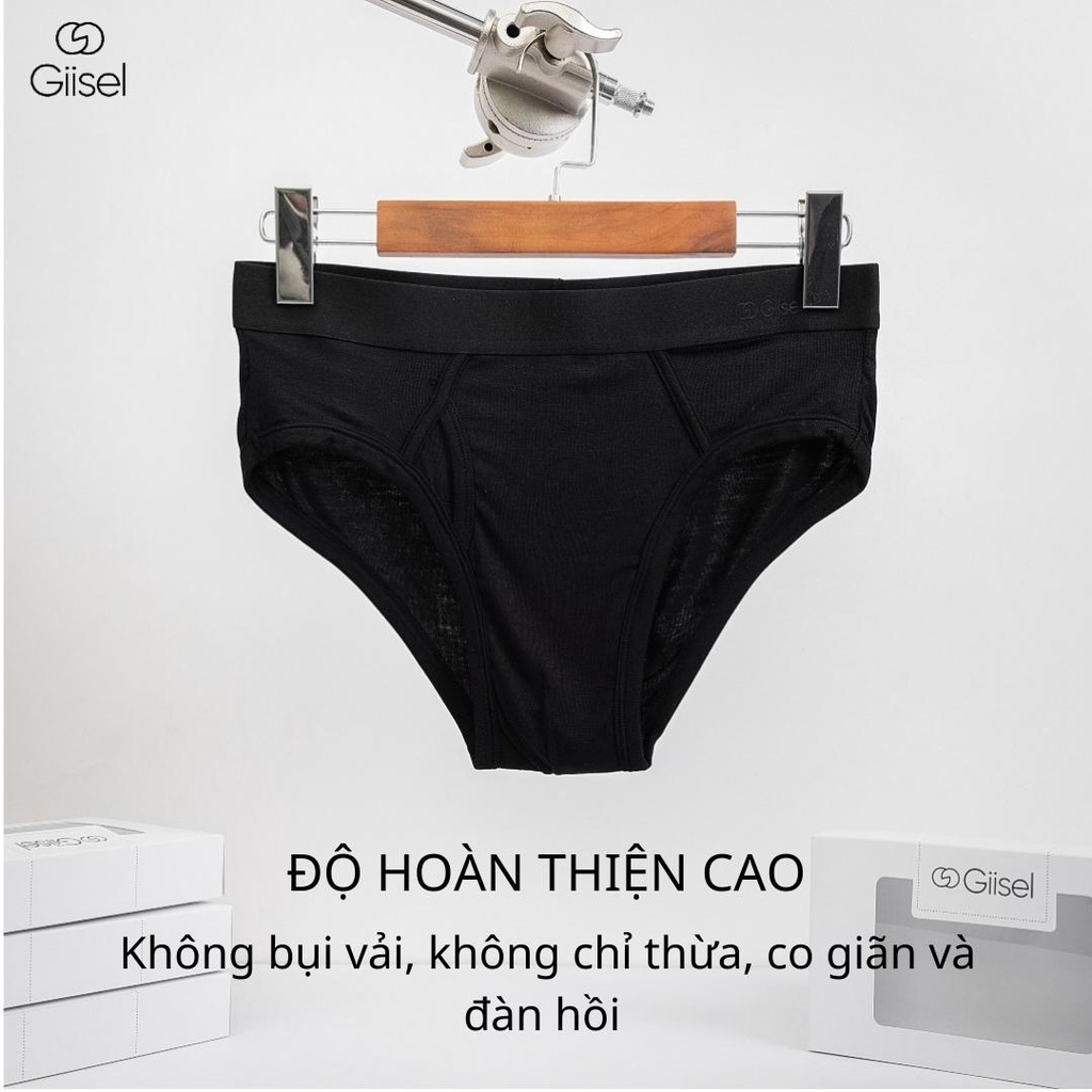 Combo 2 quần sịp tam giác boxer cotton thoáng khí kháng khuẩn hãng quần lót nam Giisel logo ép nhiệt