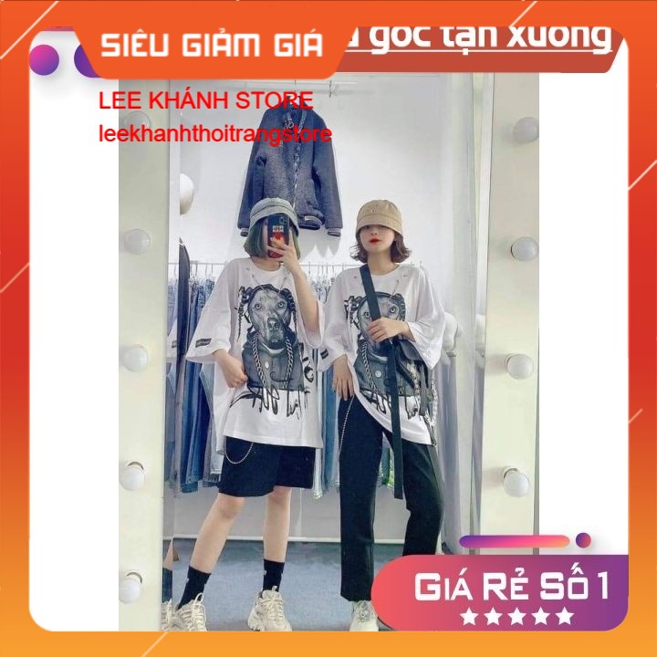 [Giảm Giá] Áo Thun Uniex Nam Nữ In 3D Hình Chú Chó Kèm Xích Cá Tính {Shop Lee Khánh Store}