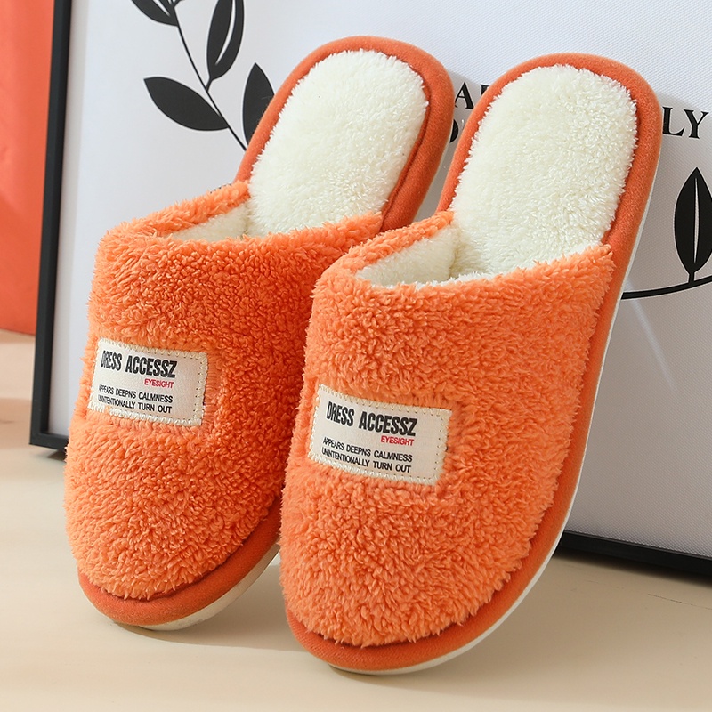 Dép JUJIAJIA bằng nhung ấm áp thoáng khí chống trượt thiết kế đàn hồi