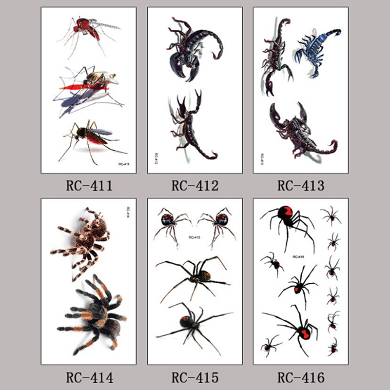 SCORPION  Hình Xăm Dán Tạm Thời Hình Nhện Bò Cạp 3d Độc Đáo