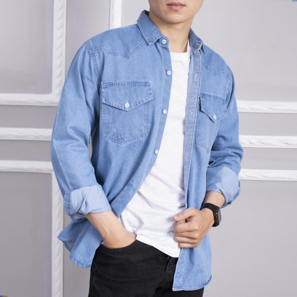 Áo sơ mi nam Jean dài tay khoác ngoài LADOS -18044 (HÀNG CHẤT LƯỢNG)