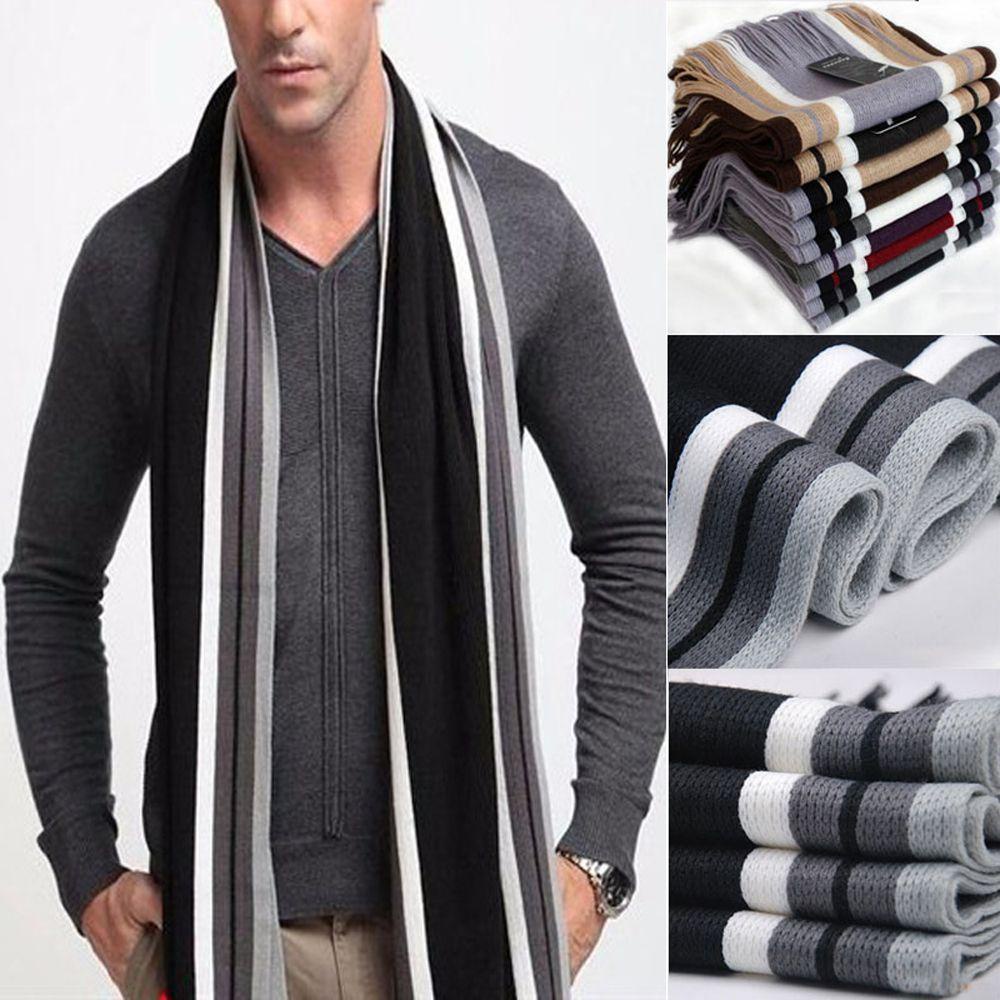 [COD] Khăn Choàng Cổ Dệt Kim Tua Rua Thiết Kế Thời Trang Công Sở Cho Nam