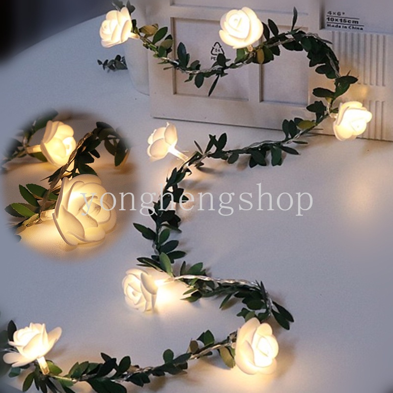 Dây Đèn LED 1.5M / 3M / 6M Hình Hoa Hồng Trang Trí Lãng Mạn