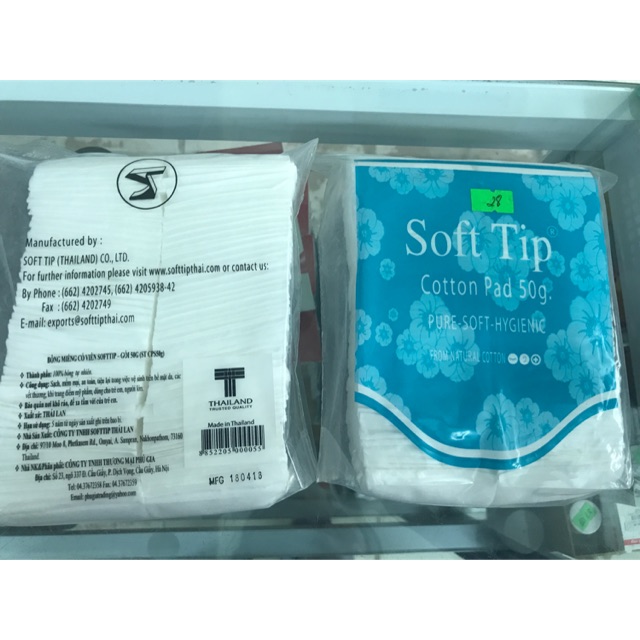 Bông tẩy trang Soft tip miếng vuông