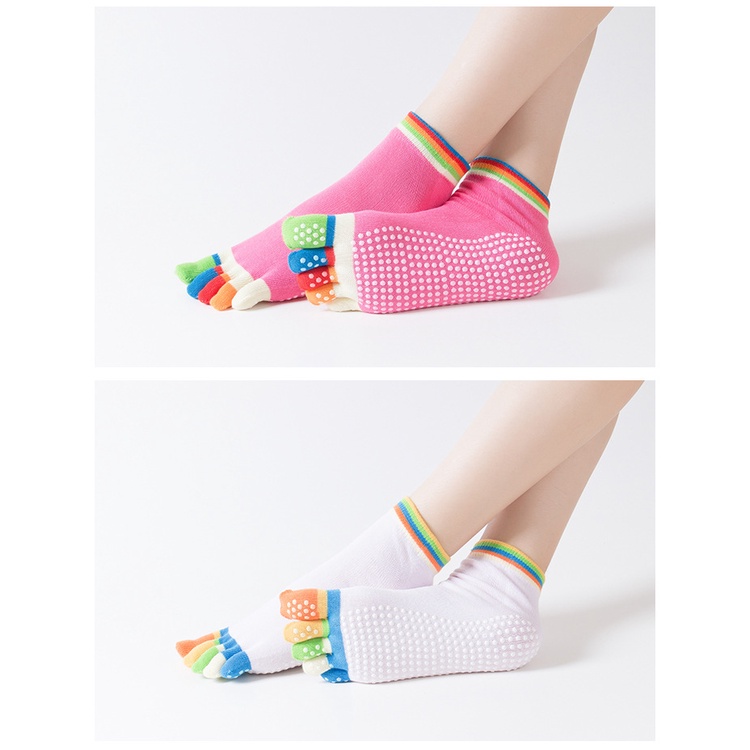 Tất - Vớ Tập Yoga, barre, pilates kín ngón thấm mồ hôi gắn hạt silicon chống trơn trượt - TY1