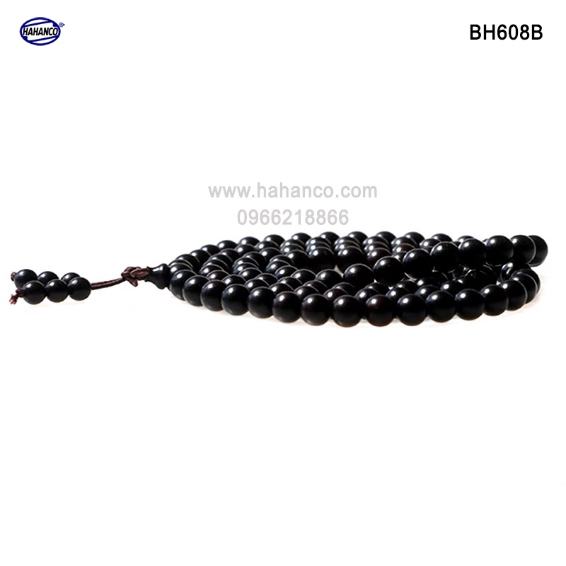 Chuỗi vòng đeo tay sừng Trâu 108 hạt/8mm màu đen phong thủy - Tĩnh Tâm (BH608B)