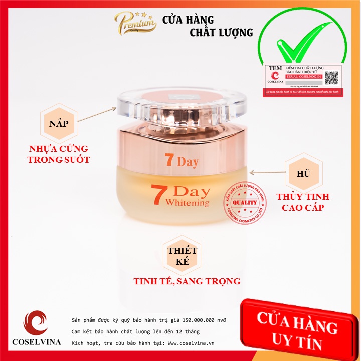 Kem trắng da ban đêm 7 day whitening 35gr phục hồi, tái tạo da