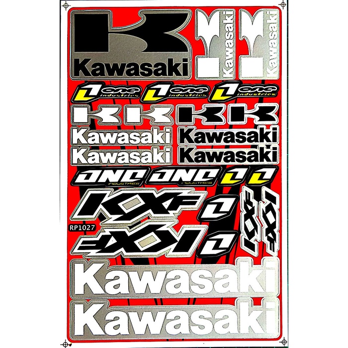 Kawasaki KXF Miếng Dán Đồng Bạc Đua Xe Miếng Dán Motocross ATV Xe Đạp Lớn Ô Tô Bán Chạy Nhất