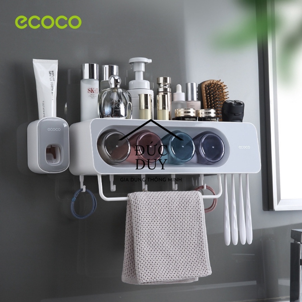 Bộ Nhả Kem Đánh Răng Ecoco 4 Cốc, 4 Ô Bàn Chải