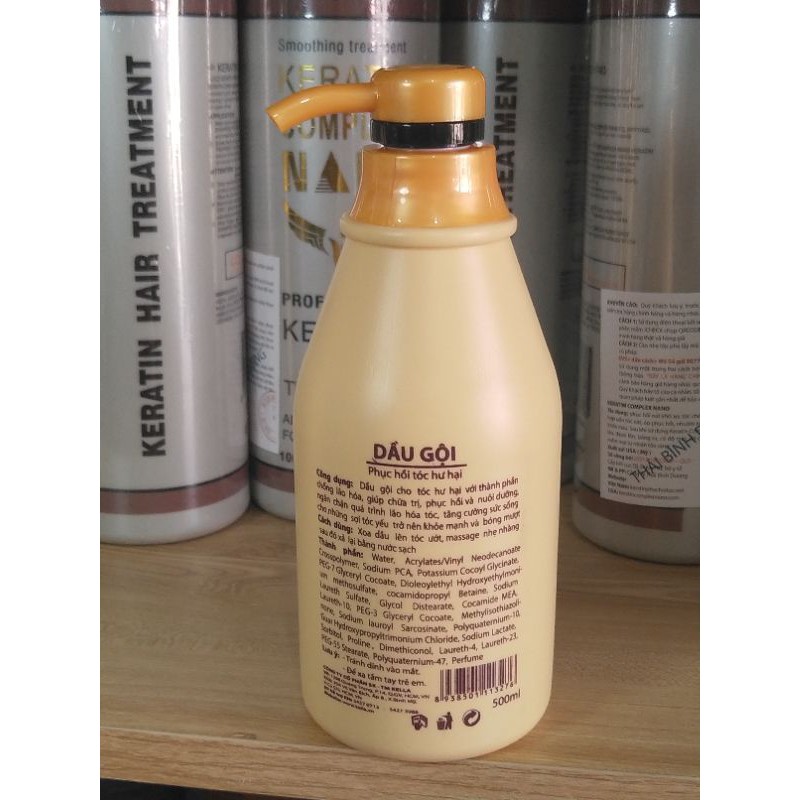 Dầu gội Dầu xả Kella phục hồi tóc hư tổn 500ml