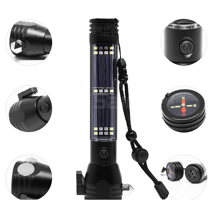 ĐÈN PIN ĐA NĂNG 5IN1 SIÊU SÁNG T08 CHỨC NĂNG BÚA THOÁT HIỂM CHÍNH HÃNG