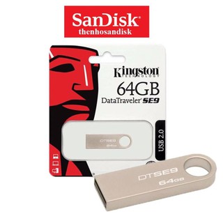 Usb kingston 64gb se9 2.0, nhỏ gọn thiết kế vỏ kim loại chống nước - bảo hành 5 năm
