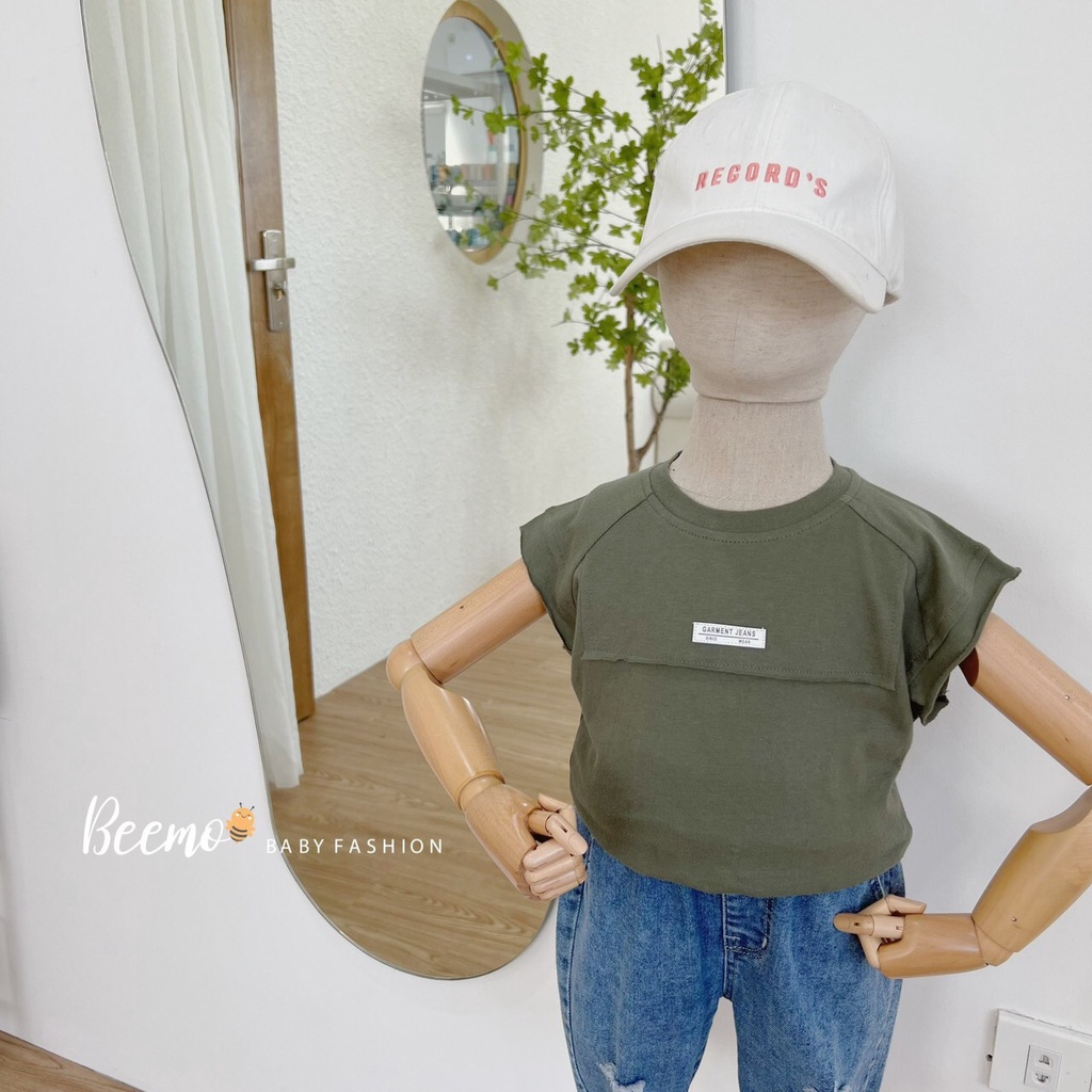 Áo phông bé trai cá tính phong cách Hàn Quốc, áo thun cộc tay bé trai mềm mát Beemo