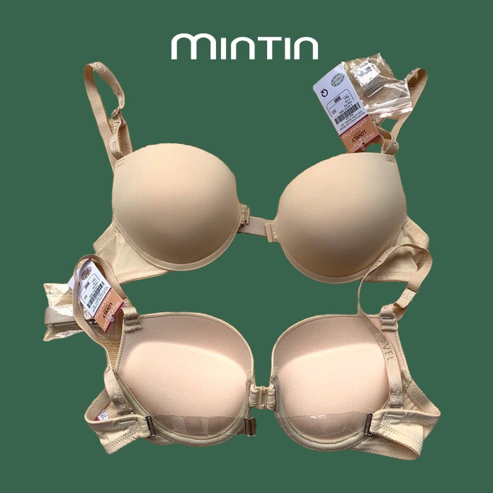 Áo Ngực Trơn Cài Trước Mút Dày Siêu Dây kèm dây trong sau Áo Lót Dây Trong Hở Lưng Nâng 4cm [MinTin]
