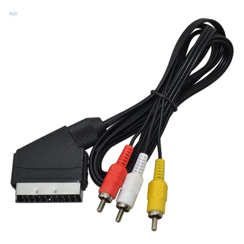 Dây cáp âm thanh video ROX dài 1.8m/6 cổng RGB Scart sang 3 RCA cho FC