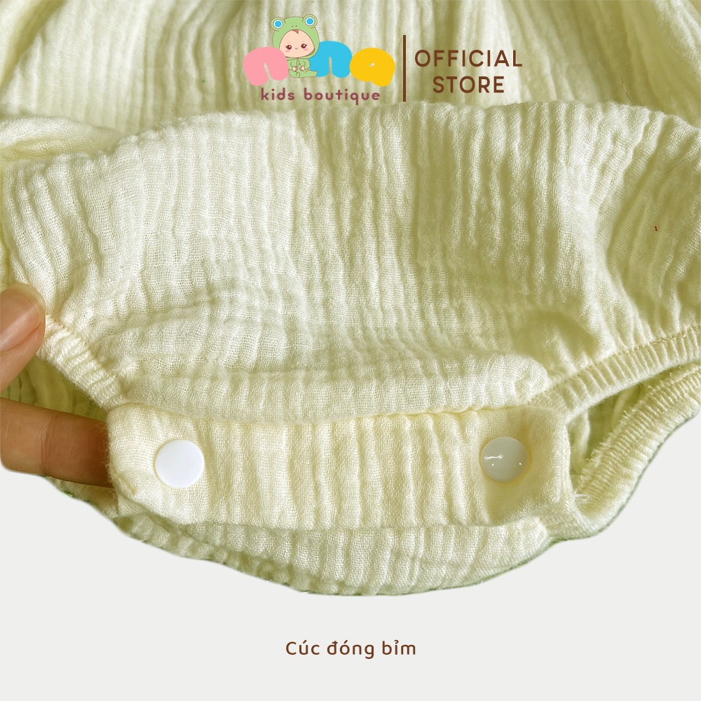 Bodysuit sơ sinh Nina Kids Boutique Body cánh tiên cho bé kèm Turban Chất xô muslin Size 0m 24m