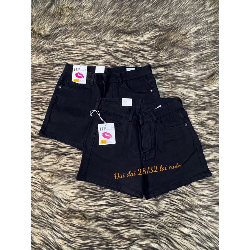 [Bigsize] Quần sọt jean nữ hàng co giãn mạnh màu đen trơn từ 60-85kg