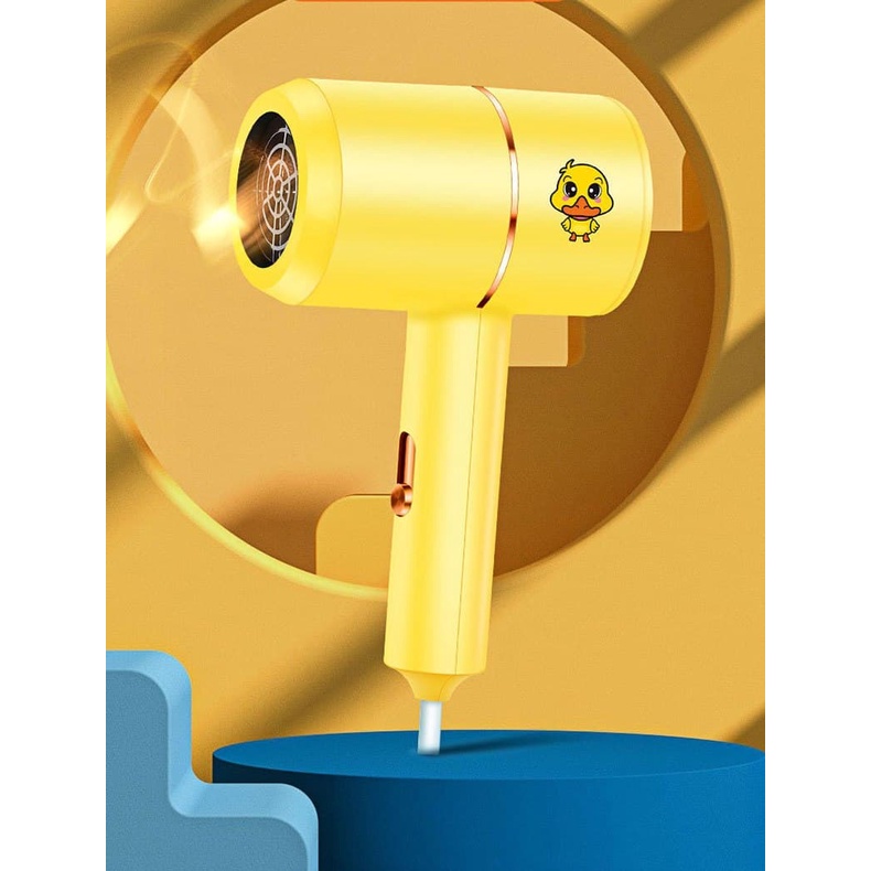 Máy sấy tóc mini Deliya siêu kute, Máy sấy mini 2 chiều hình con vịt L.Ducky công suất 1200W,Bảo hành 12 tháng