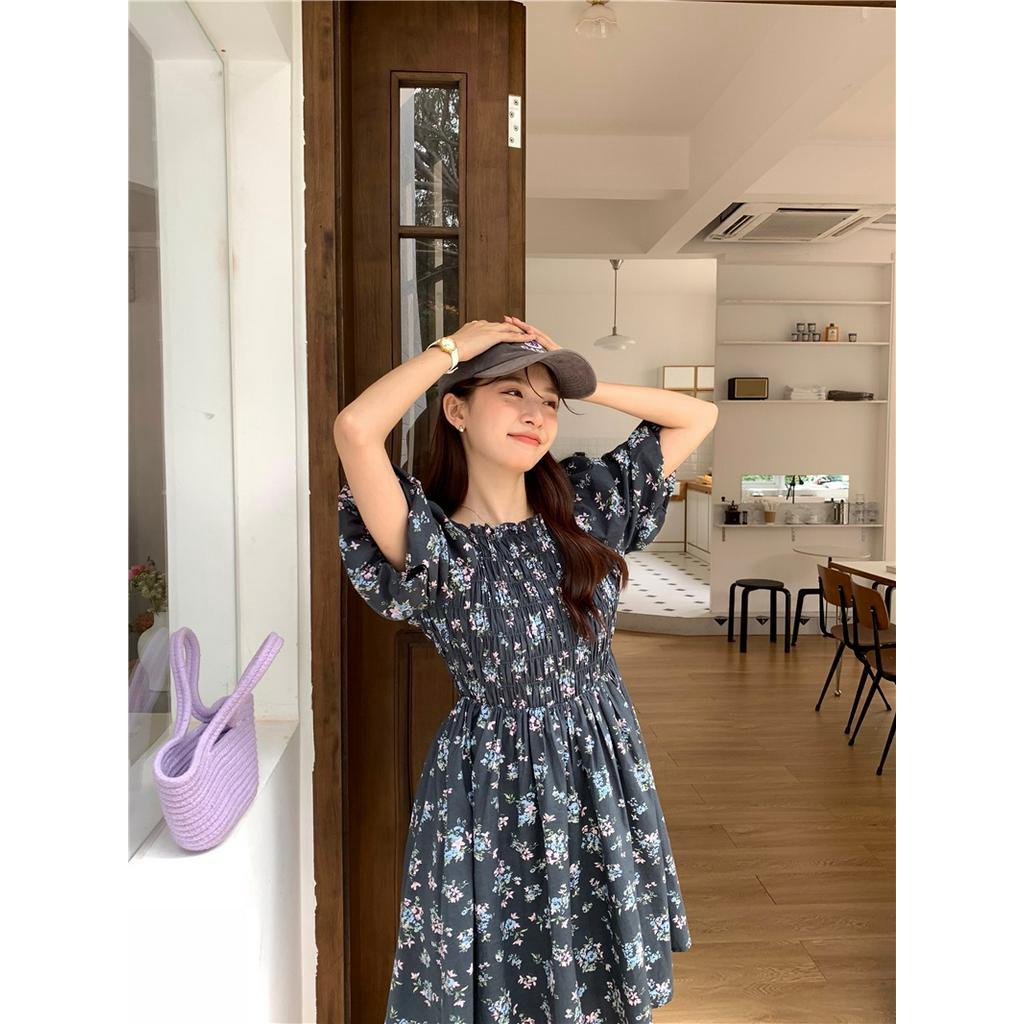 Váy Hoa Chữ A Vải Cotton Ngắn Tay Thời Trang Sành Điệu 64090