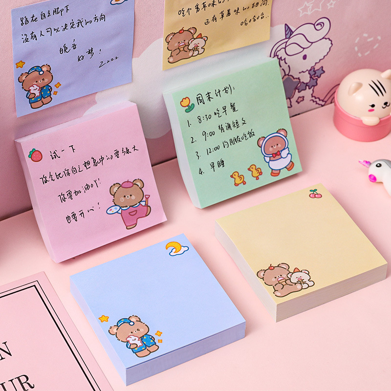Giấy Ghi Chú Hình Gấu Dễ Thương Cho Học Sinh
