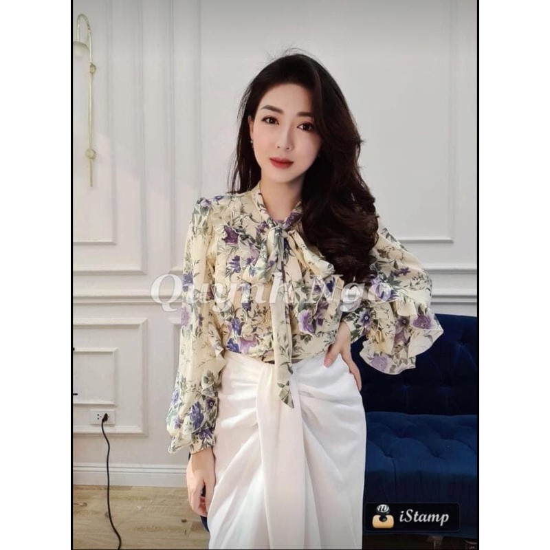 sơ mi voan hoa zara auth có sẵn