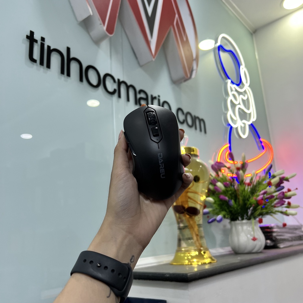 Chuột DareU LM115G Black/White/Pink