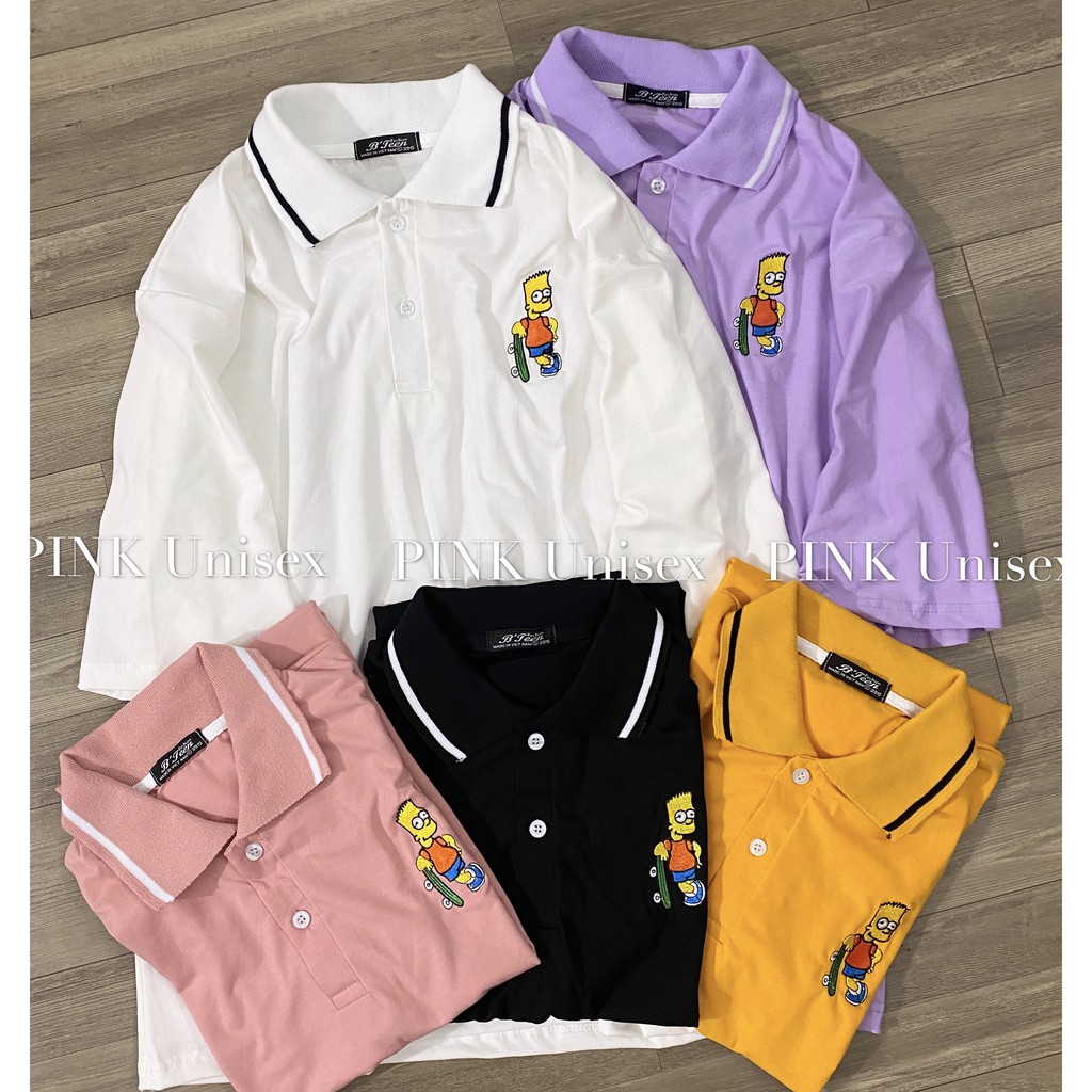 [ ẢNH THẬT ] Áo Polo thêu hoạt hình SIMPSON Unisex | WebRaoVat - webraovat.net.vn