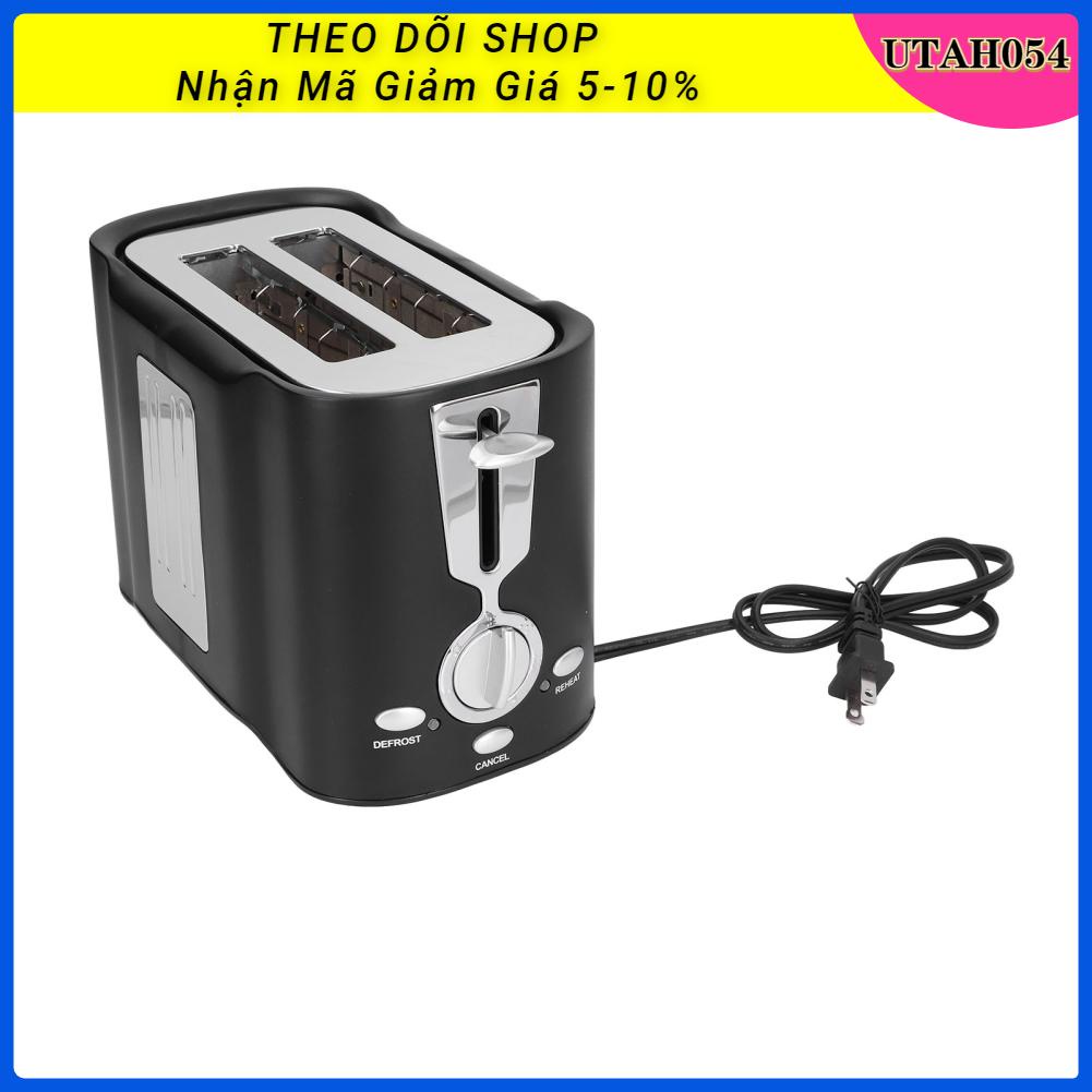 Utah054 Máy nướng bánh mì đơn giản 800W nhỏ có rãnh dày rộng 2 lát làm US 120V