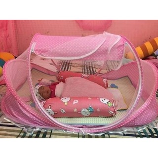 Màn nhạc kèm đệm và gối happy baby chống muỗi cho bé