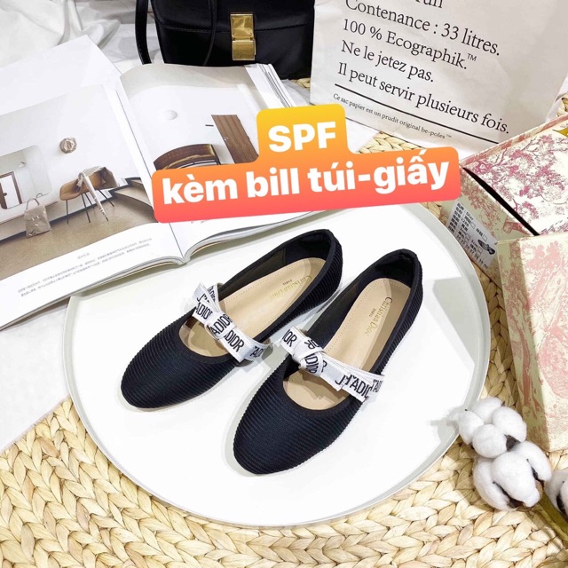 Giày búp bê nơ len tăm fullbox