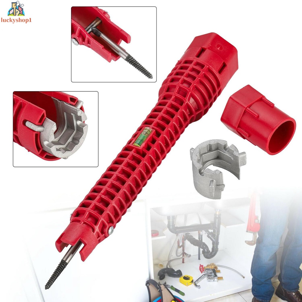 1 màu đỏ 8 trong 1 bồn rửa đa chức năng cờ lê phòng tắm ấm công cụ lắp đặt cho nhà sửa chữa bồn rửa nhà vòi van góc van bồn rửa sửa chữa công cụ tháo rời