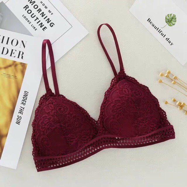 Áo lót Ren sexy có mút đệm mỏng không gọng kháng khuẩn hàng thái lan AOLOT05