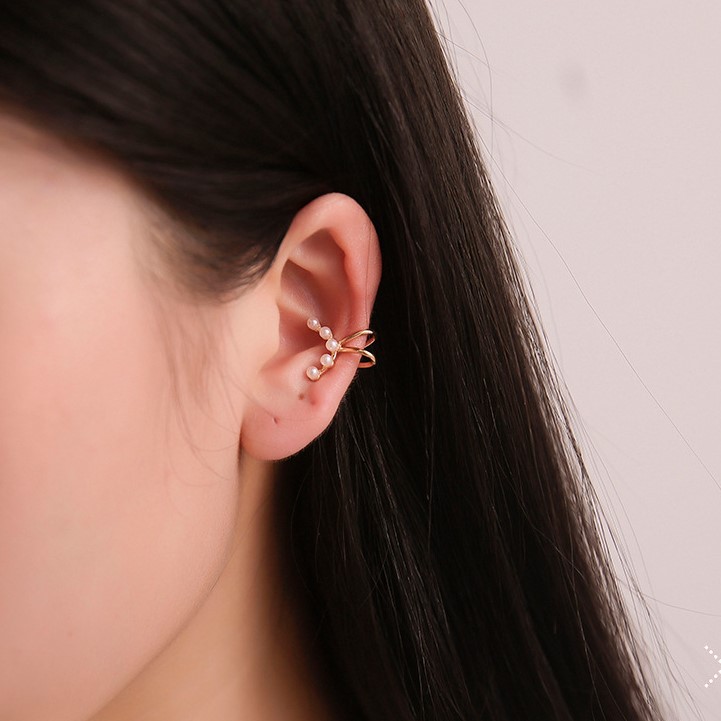 Khuyên tai đính ngọc trai nhân tạo thời trang cho nữ