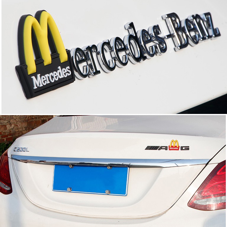Miếng Dán Bảng Chữ Cái / Số Bằng Nhựa abs Trang Trí Đuôi Xe Hơi mercedes benz glk w124 w168 w210 w211 w203 w204 sls