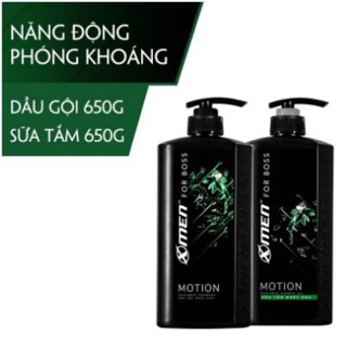 Combo dầu gội và sữa tắm xmen motion 650g