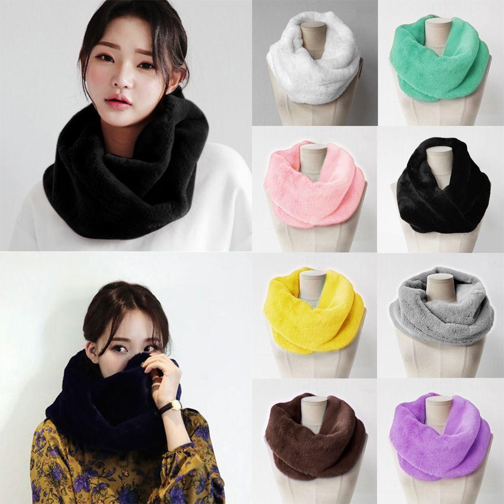 Khăn Choàng Cổ Mềm Mại Màu Trơn Giữ Ấm Cho Nữ Màu Sắc