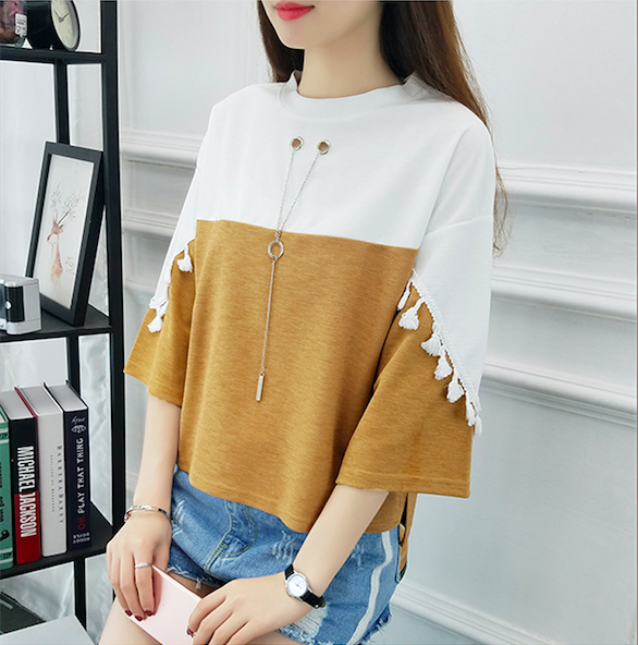 Áo nữ kiểu phối tua rua