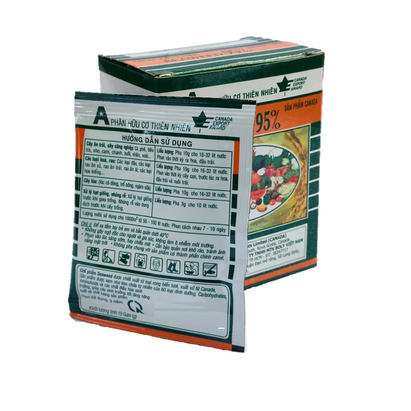 Phân bón lá cao cấp chiết xuất từ rong biển SEAWEED gói 10gr nhập khẩu từ CANADA