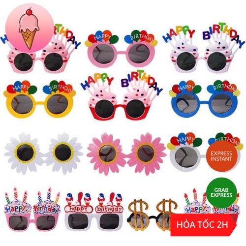 Kính Sinh Nhật Happy Birthday Chụp Hình Sinh Nhật Vui Nhộn Trang Trí Sinh Nhật - Kem Shop K88