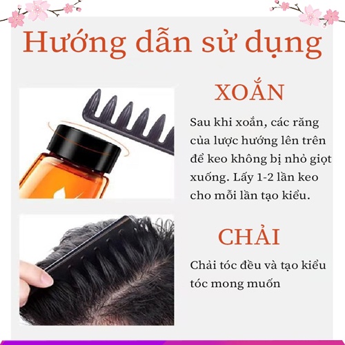 Gel Vuốt Tóc Nam Kèm Lược Tiện Lợi